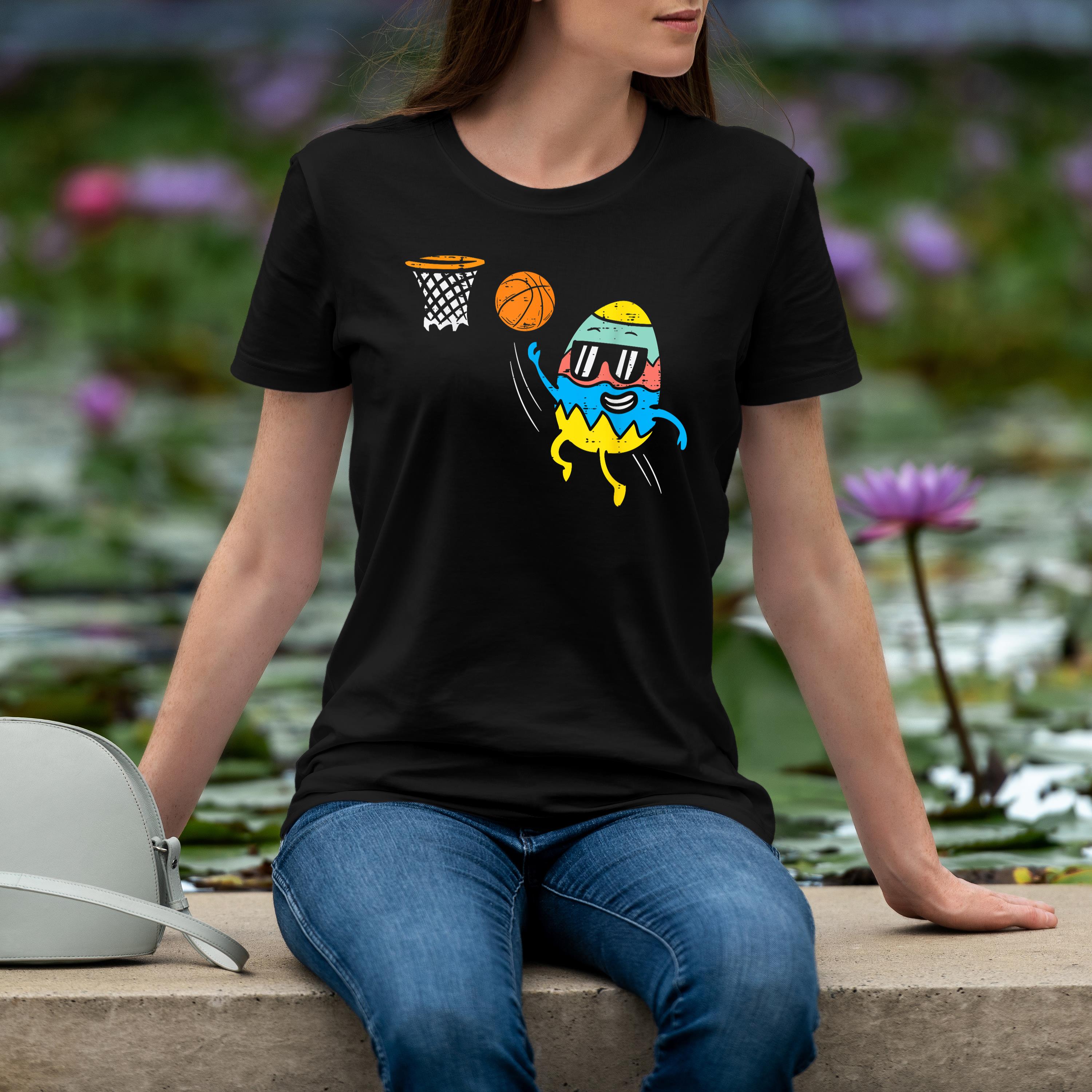 Easter Egg Playing Basketball Cute Sports Men Boys Kids Shirt 